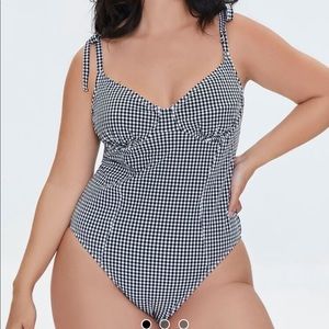 Gingham one piece bathing suit bikini